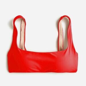 NWT J Crew Cherry Red Square Neck Bikini Top